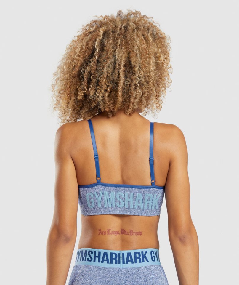 Women's Gymshark Flex Strappy Sports Bra Blue | CA 1D5A08